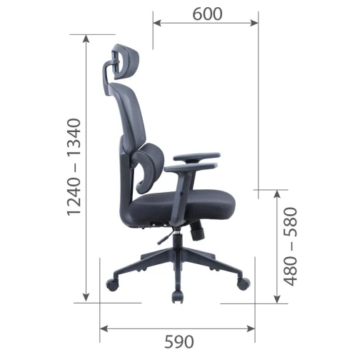 Кресло Chairman CH560 (сетка/ткань черная)